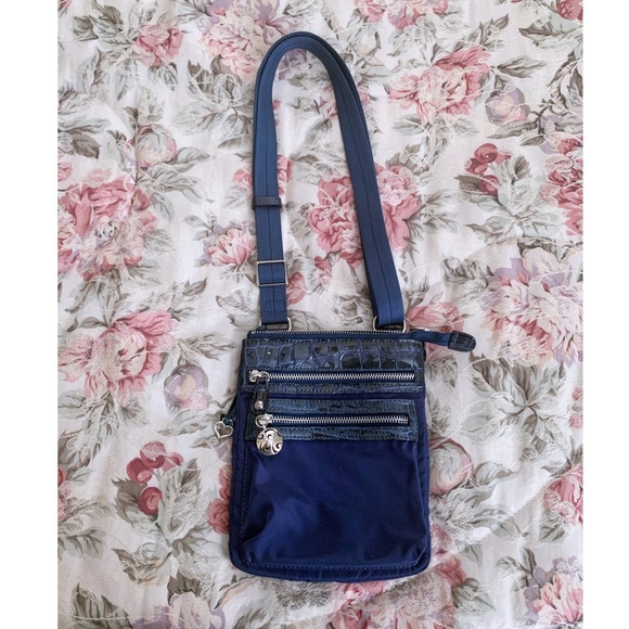Brighton Croc Embossed Nylon Crossbody Bag - Picture 1 of 4